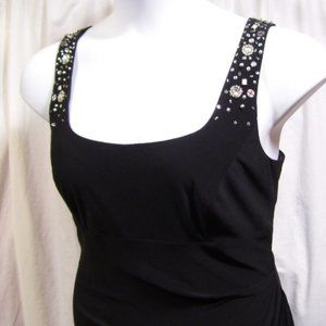 Alex Evening, Little Black Dress, Prom Short, Bling Beaded Sequins, Size 14, NWT